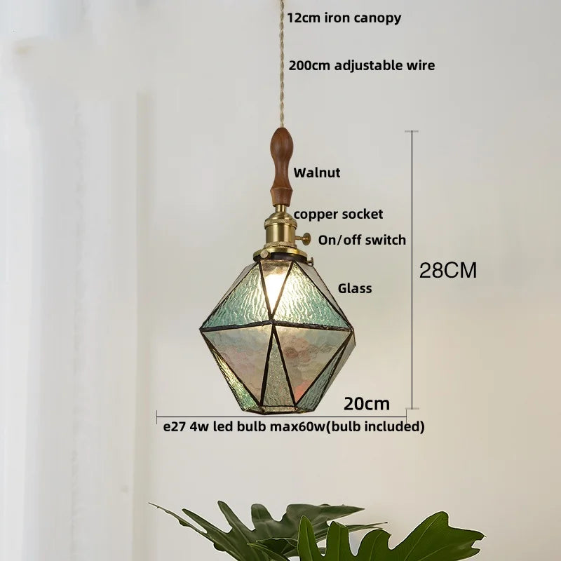 DecorBites™ Blue Glass LED Pendant Light - Nordic Modern Hang Lamp