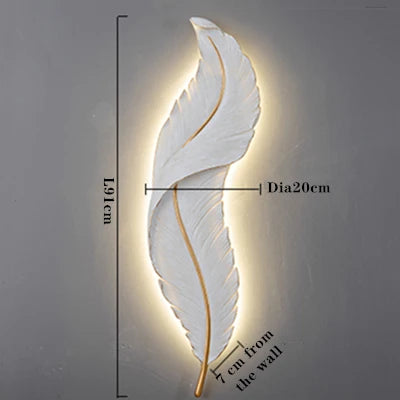 DecorBites™ LED Feather Wall Sconces for Living Room Bedroom Hotel Hall Decor