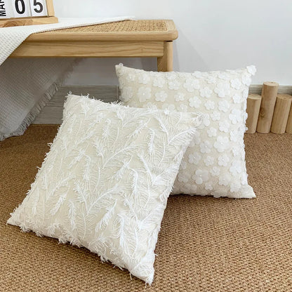 DecorBites™ 3D Plum Blossom Butterfly Cushion Cover Cotton Linen Decorative Case