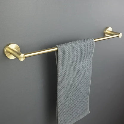 DecorBites™ Brushed Gold Bath Hardware Set: Paper Holder, Towel Bar, Robe Hook - Wall Mount Bathroom Accessories