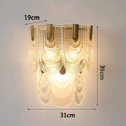 DecorBites™ Gray Glass Wall Lamp - Modern Living Room Decor Sconce Light