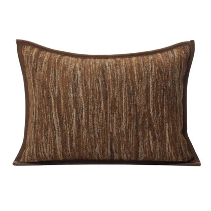 DecorBites™ Geometric Brown Leather Splicing Throw Pillow Cover 45x45cm Luxe Square Cushion Case