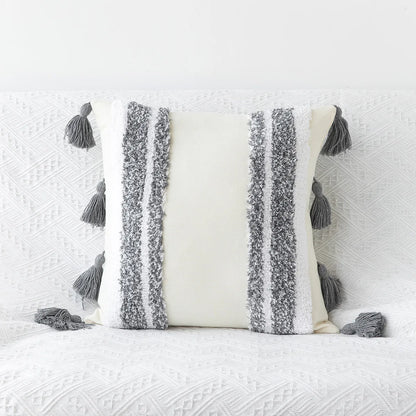 DecorBites™ Bohemian Tufted Tassel Pillow Case - Geometric Nordic Style Sofa Cushion