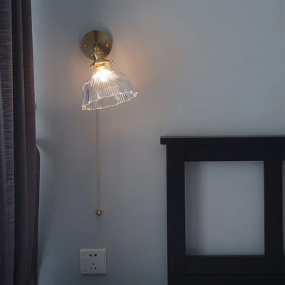 DecorBites™ Glass Rotate Copper LED Wall Sconce - Modern Nordic Bedroom Study Lamp