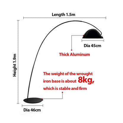 DecorBites™ Aluminum Shade Black LED Floor Lamp for Living Room & Bedroom