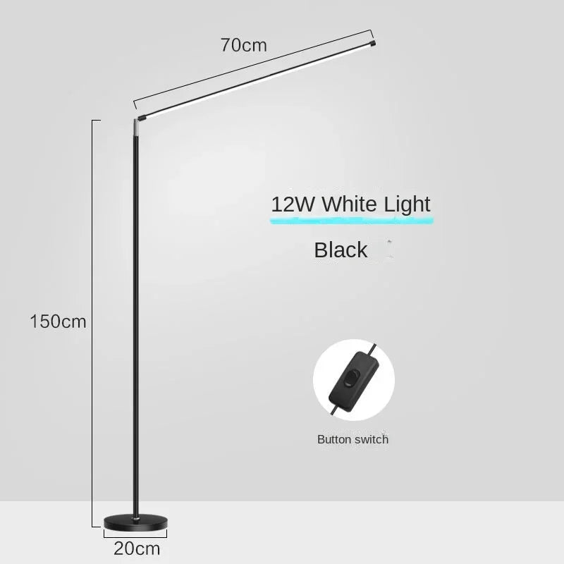 DecorBites™ LED Floor Lamp: Super Bright Minimalist Reading Fixture for Living Room and Bedroom