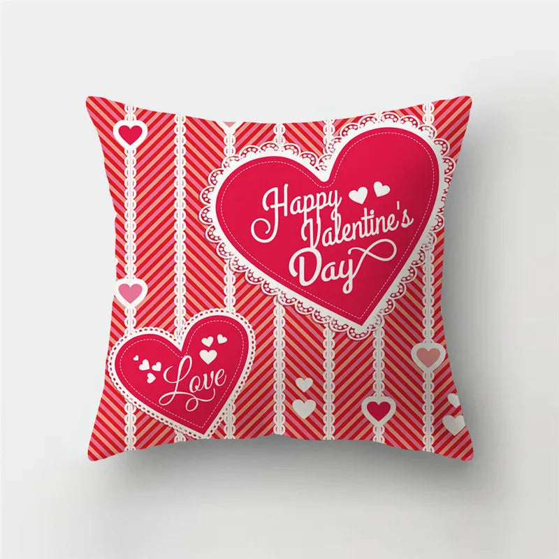 DecorBites™ Love Heart Print Sofa Cushion Covers - Nordic Valentine's Day Wedding Decor Pillowcase