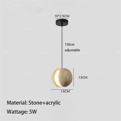 DecorBites™ Lunar Stone Pendant Chandelier - Small Bedroom Home Decor Lighting
