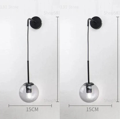 DecorBites™ Glass Ball Wall Lamp: Nordic Modern LED Lighting for Living Room, Bedroom, and Corridor