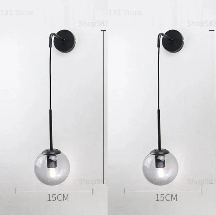 DecorBites™ Glass Ball LED Wall Light for Bedroom Decoration and Living Room Fixtures