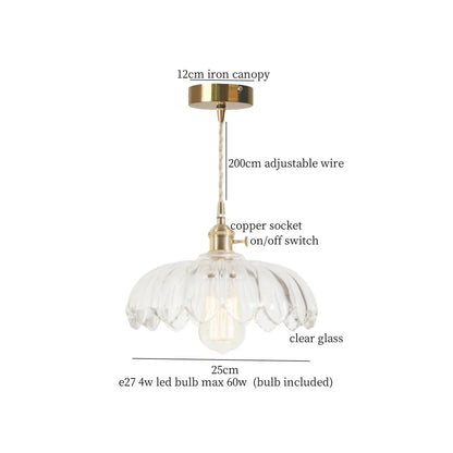 DecorBites™ Green Brass Glass LED Pendant Light for Kitchen Cafe Bar Loft Decoration