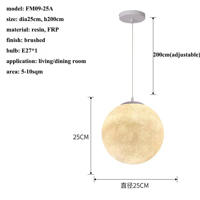 DecorBites™ Cream Moon LED Pendant Chandelier: Modern Living Room Kitchen Bedroom Lighting