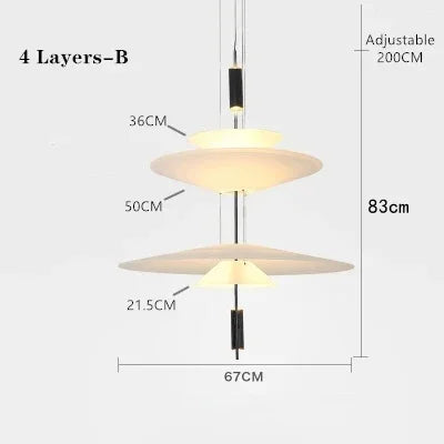 DecorBites™ LED Saucer Chandelier: Modern Personality for Home Decor, Living Room, Dining Table