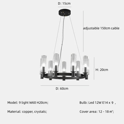DecorBites™ Crystal Chandelier Pendant Lights - Luxury LED Lighting for Living Room