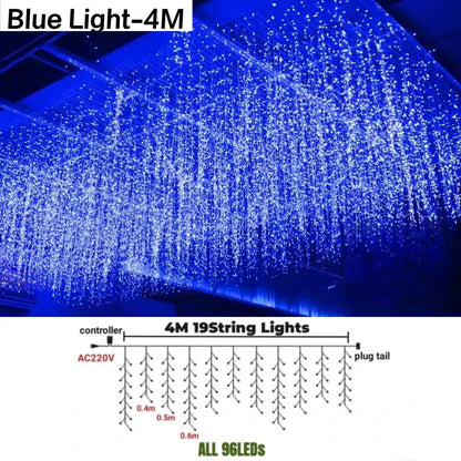 DecorBites™ Icicle LED String Lights: Festive Outdoor Christmas Decoration for Party, Patio, Garden