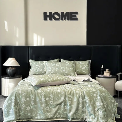 DecorBites™ Cool Silk Summer Quilt Set with Sheets & Pillowcases