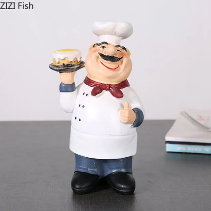 DecorBites™ Bearded Chef Resin Figure Sculpture Modern Kitchen Desk Decor Ornaments
