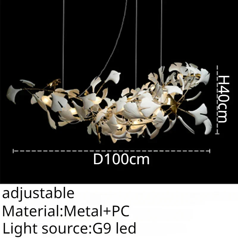 DecorBites™ Leaf Branch Ceramic Chandelier | Modern Golden Lighting Fixture for Living Room