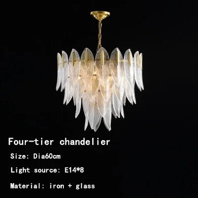 DecorBites™ Leaf Glass Chandelier - Nordic Style Light Luxury Pendant Lamp