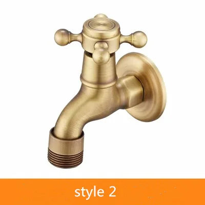 DecorBites™ Antique Brass Garden Bibcocks Single Cold Tap Faucet for Outdoor Use