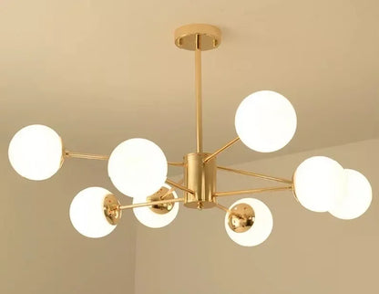 DecorBites™ Adjustable Ball Glass Lustre Chandelier for Living, Dining, Bedroom Lighting