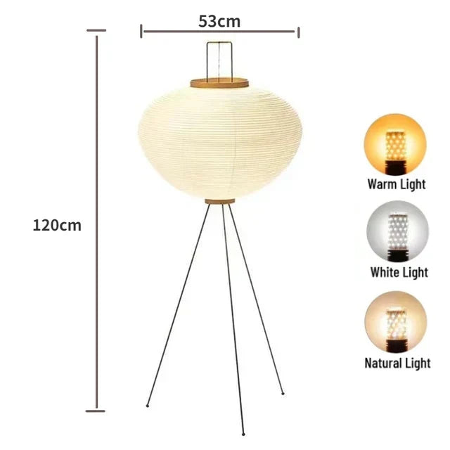 ™ Japanese Rice Paper LED Floor Lamp Retro Standing Light