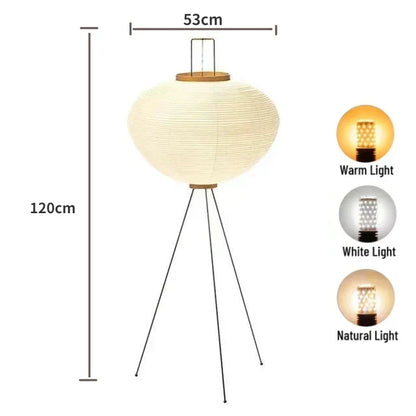 ™ Japanese Rice Paper LED Floor Lamp Retro Standing Light