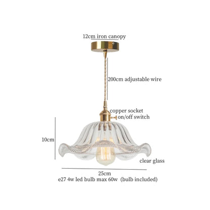 DecorBites™ Glass Pleats LED Pendant Lights for Home and Commercial Spaces
