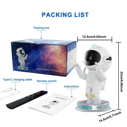 DecorBites™ Galaxy Astronaut Starry Projector Night Light for Bedroom Kids Gift