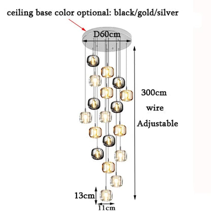 DecorBites™ Crystal LED Chandelier: Stylish Home Lighting for Living Room, Staircase & More