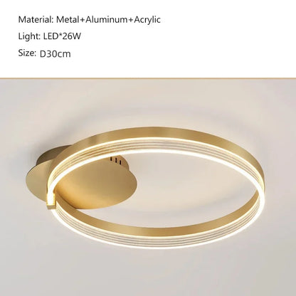 DecorBites™ Acrylic Round Ring Ceiling Light LED Chandelier Modern Minimalism for Living Room and Kitchen