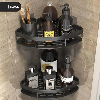DecorBites™ Aluminum Corner Shower Storage Rack - Punch-free Bathroom Shelf Organizer