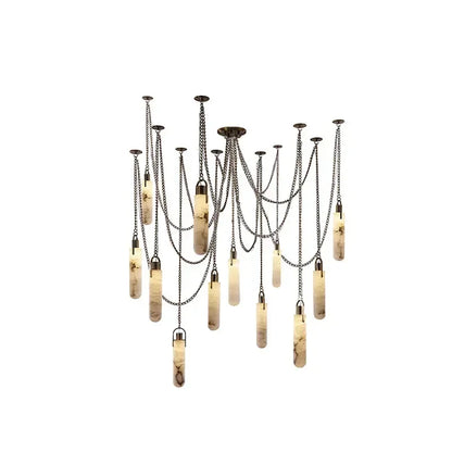 DecorBites™ Gold Chrome LED Chandelier for Dining Room - 2025 Marble Design