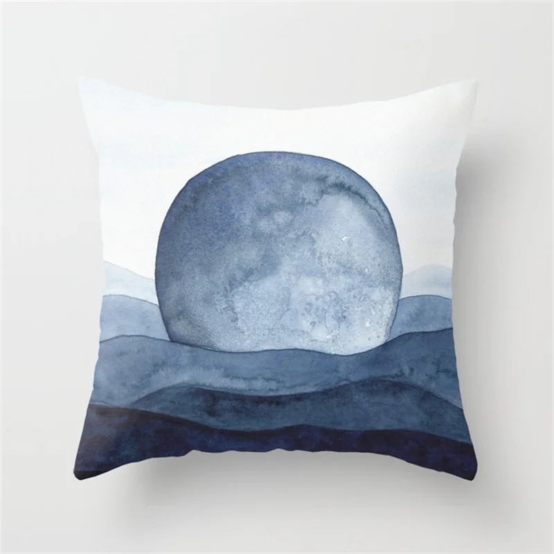 DecorBites™ Blue Ink Flower Cushion Cover Set - Nordic Style Sofa Pillowcase Trio for Home Decoration