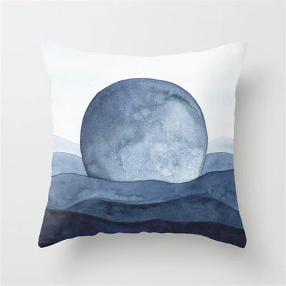 DecorBites™ Blue Ink Flower Cushion Cover Set - Nordic Style Sofa Pillowcase Trio for Home Decoration