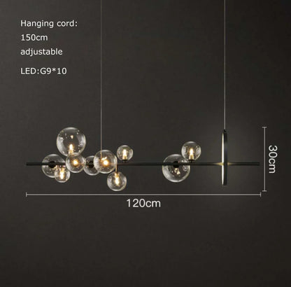 DecorBites™ Black Postmodern Bubble Glass Chandelier with Multi Clear Balls