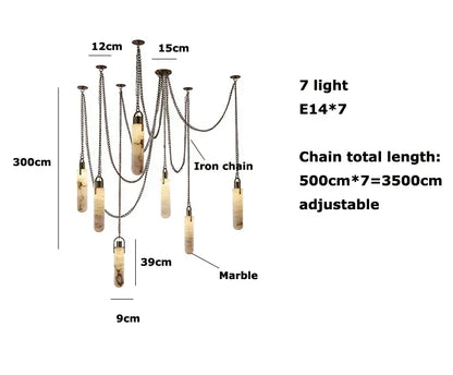 DecorBites™ Gold Chrome LED Chandelier for Dining Room - 2025 Marble Design