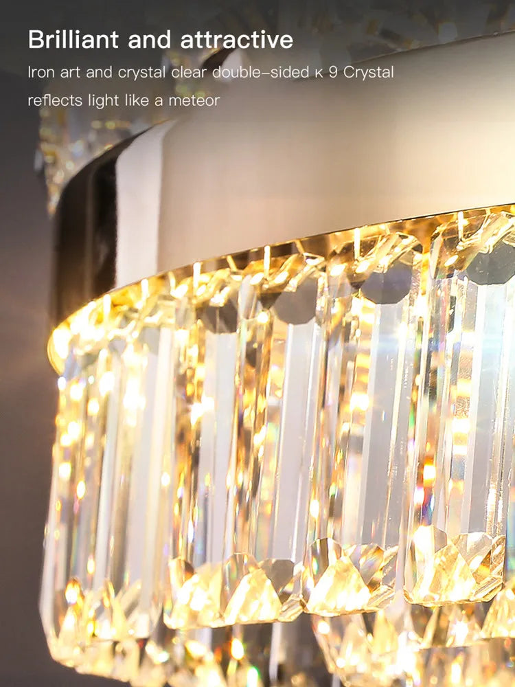 ™ Luxe Crystal Ceiling Chandelier - Elegant Home Decor Hanging Light for Living Room