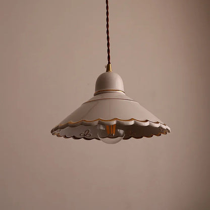 DecorBites™ LED Pendant Lamp Modern Style Home Lighting Living Room Study Bar White Flower Ceramic
