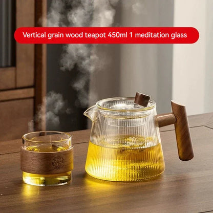 DecorBites™ Glass Teapot for Home & Restaurant Brewing - Transparent High Borosilicate Material
