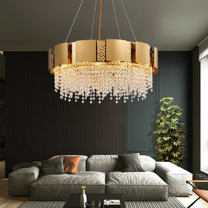 DecorBites™ Crystal Chandelier: Modern Luxury Lighting for Living Room, Dining, and Bedroom
