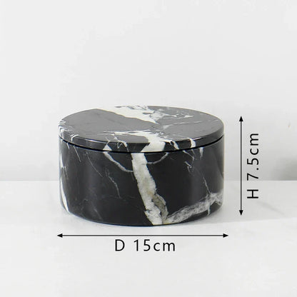 DecorBites™ Grand Antique Marble Stone Storage Jar Luxury Box
