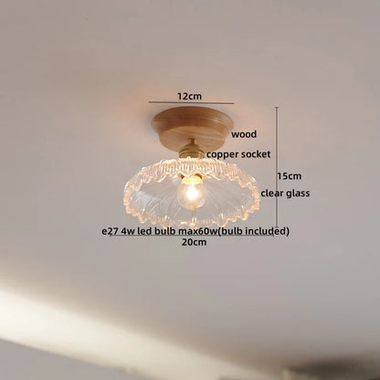 DecorBites™ Amber Glass LED Ceiling Lights Modern Decoration for Home Porch Restaurant