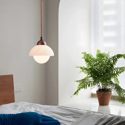 DecorBites™ Cream Marble LED Pendant Light: Modern Nordic Hanging Lamp for Living, Bedroom, Kitchen