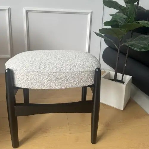 DecorBites™ Ash Wood Makeup Bench Dressing Chair for Small Spaces