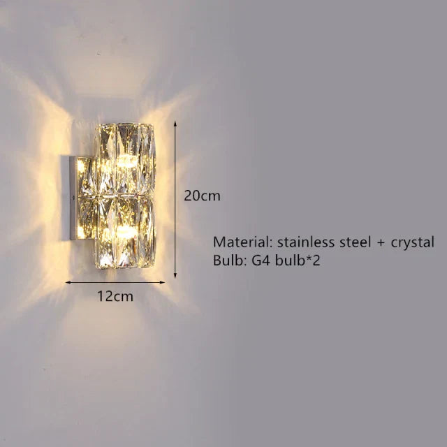 DecorBites™ Contemporary Crystal Wall Sconce for Bedside, Bathroom, Corridor, Aisle, TV Background Lighting