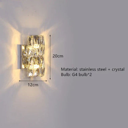 DecorBites™ Contemporary Crystal Wall Sconce for Bedside, Bathroom, Corridor, Aisle, TV Background Lighting