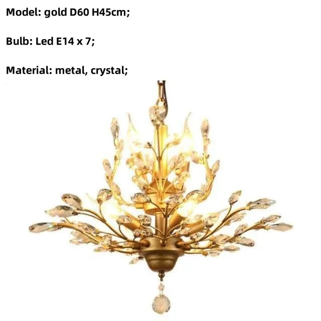 DecorBites™ Crystal Chain Pendant Chandelier LED Lights for Indoor Decor