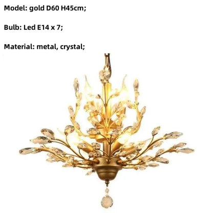DecorBites™ Crystal Chain Pendant Chandelier LED Lights for Indoor Decor