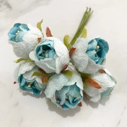 DecorBites™ Blue Flower Cherry Stamen Berries Bundle for DIY Christmas Wedding Decor
